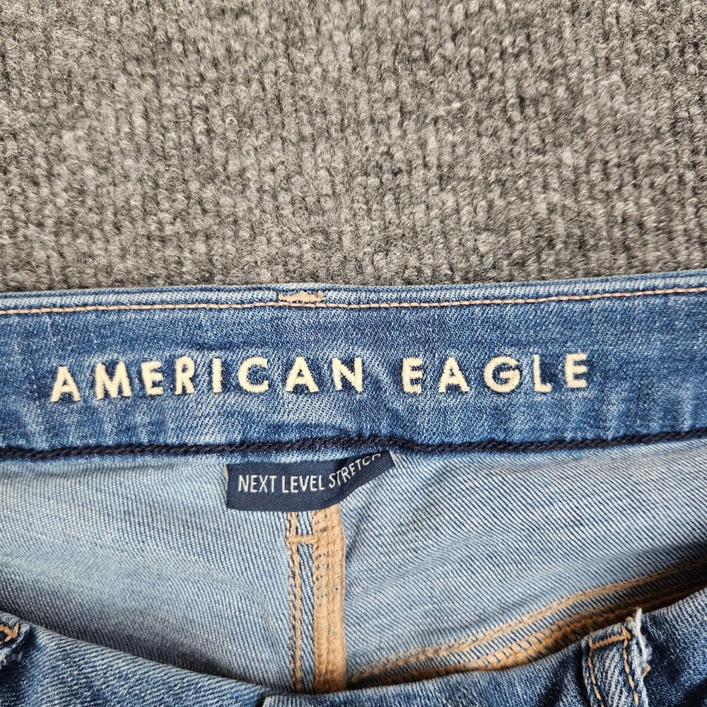 American Eagle Curvy Super High Rise Flare Jeans Women's 10 SHORT Stretch - Picture 9 of 11